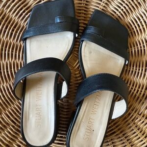 Beautiful Stuart Weitzman Black Leather Sandals